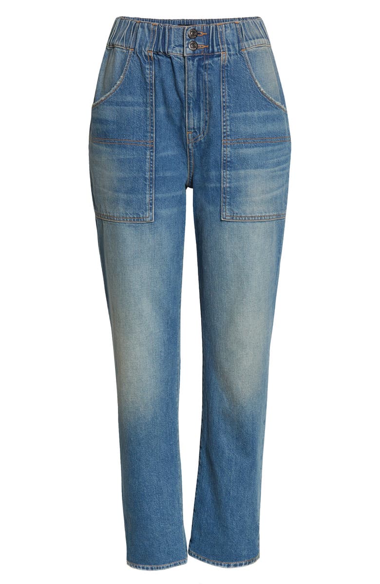 Veronica Beard Arya High Waist Crop Straight Leg Jeans, Alternate, color, 