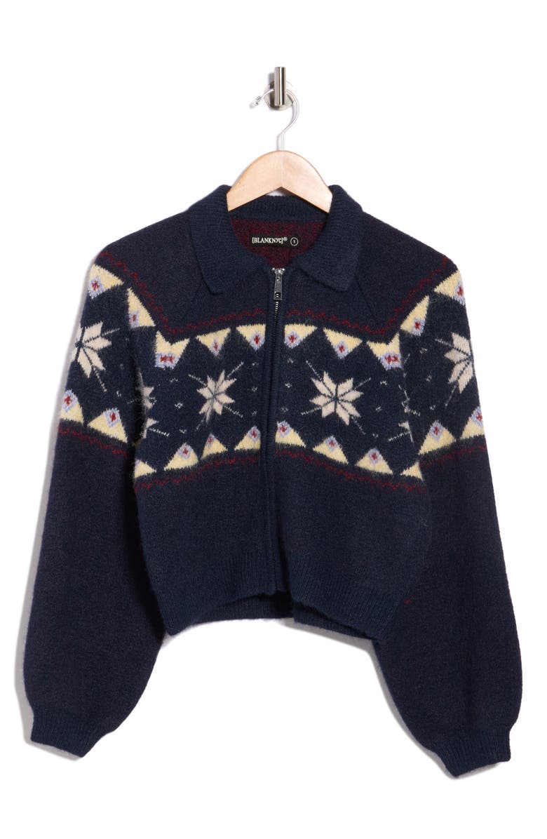 BLANKNYC Zip-Up Sweater, Main, color, Screen Time