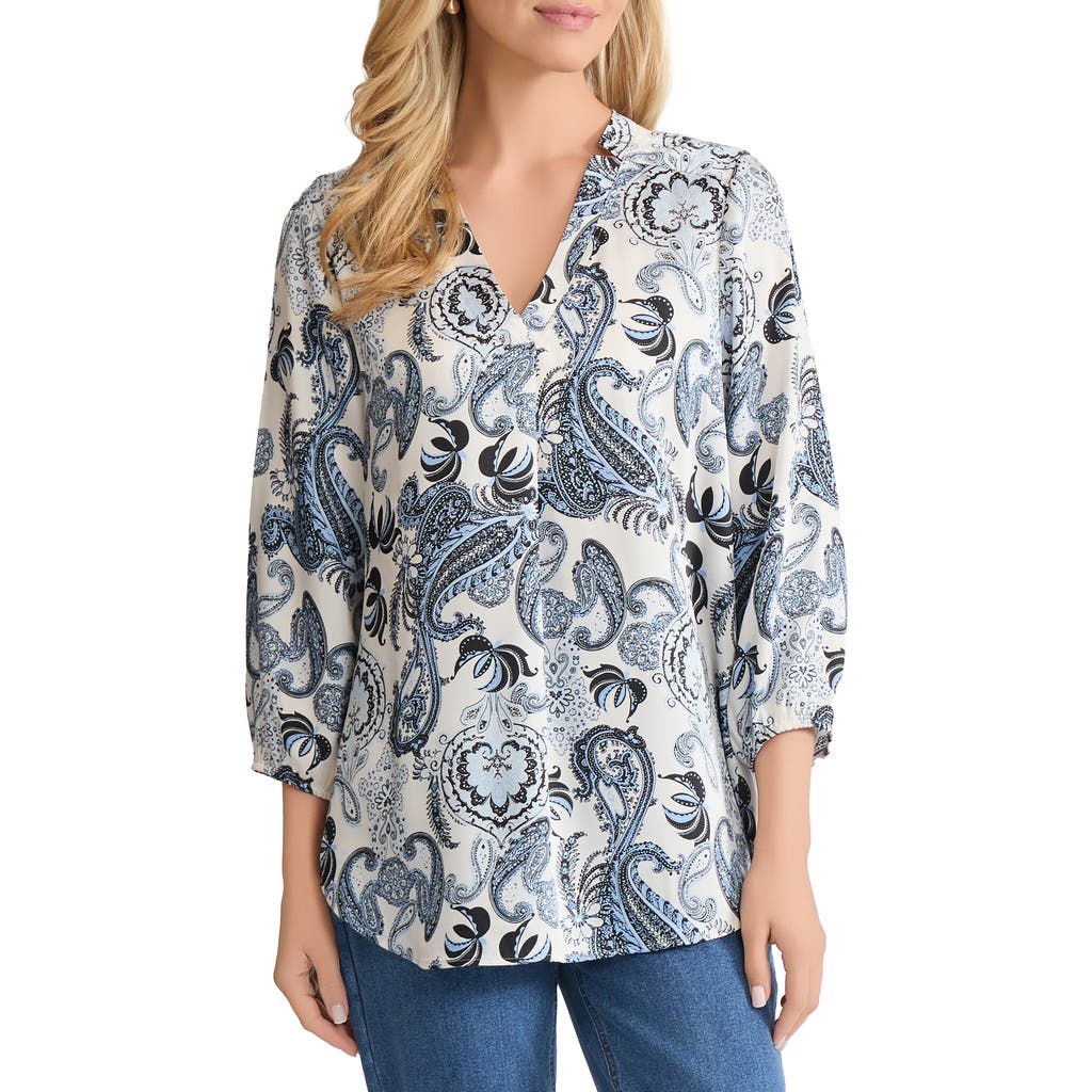Jones New York Paisley Print Top In Blue