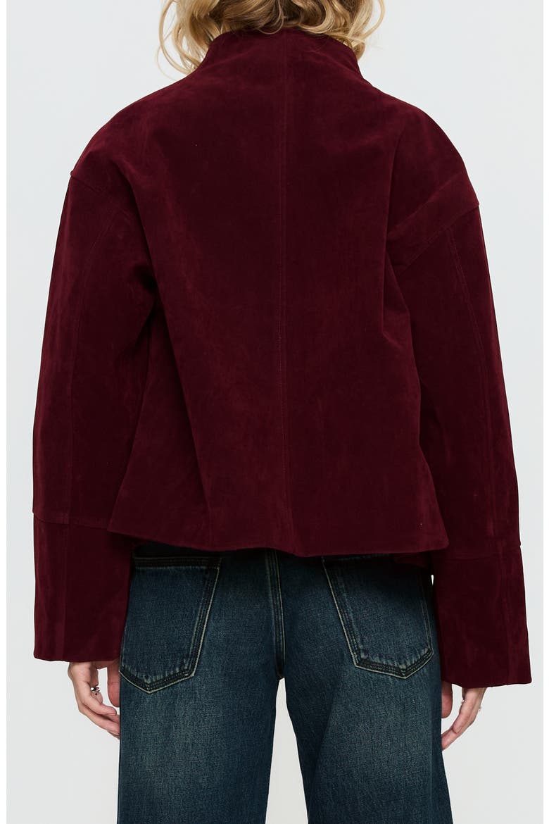 Jessalynn Faux Suede Full Zip Jacket, Alternate, color, BURGUNDY