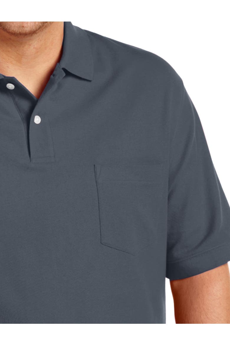 Big & Tall Pocket Piqué Polo Shirt, Alternate, color, BLACKENED PEARL