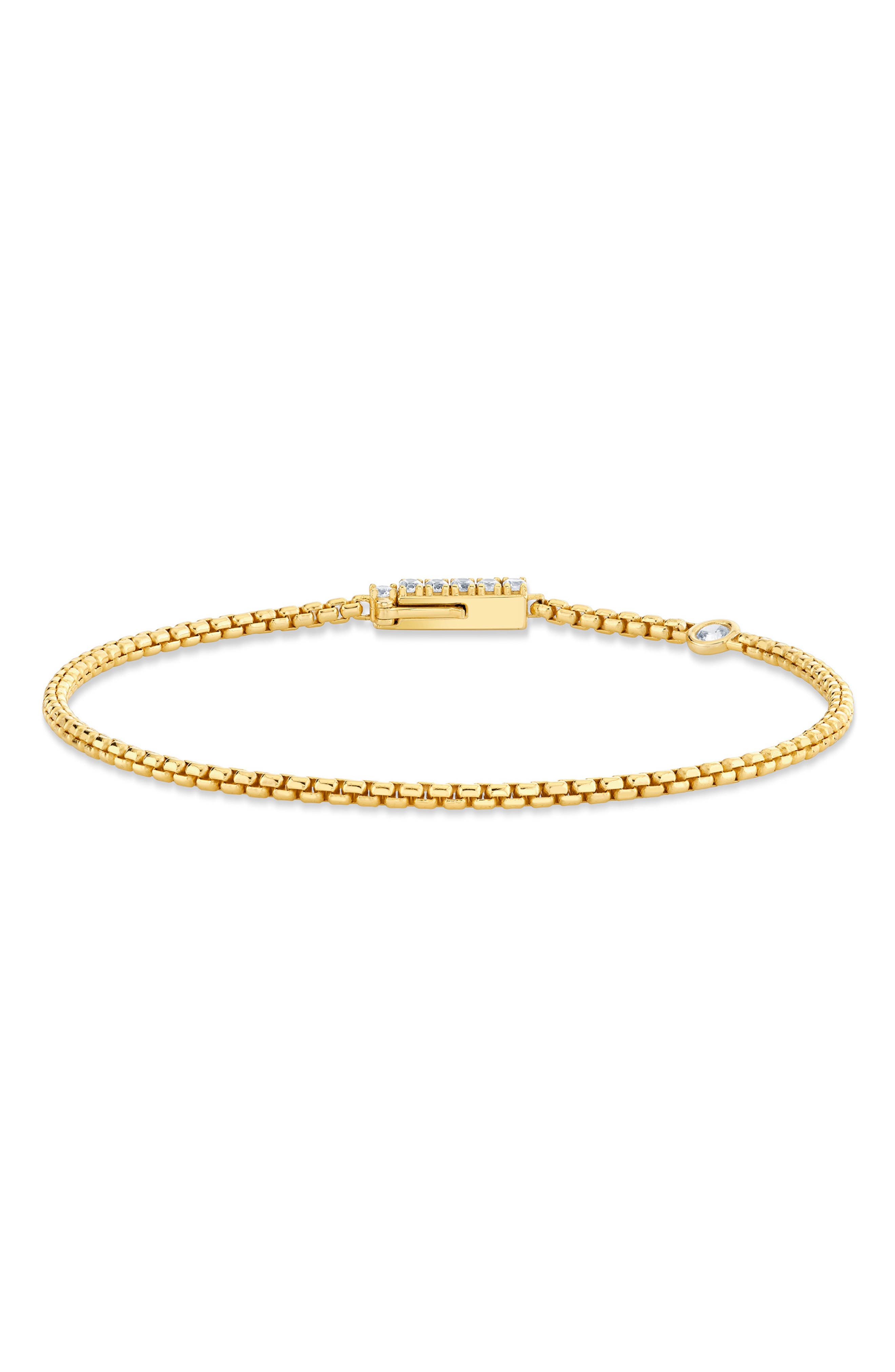 18KT YELLOW GOLD / CLEAR STONE