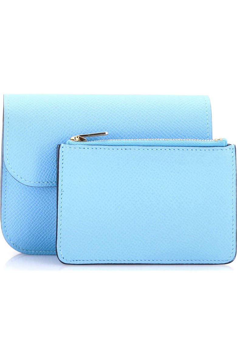 Pre-Owned Hermes Constance Slim Wallet Epsom, Alternate, color, Celeste