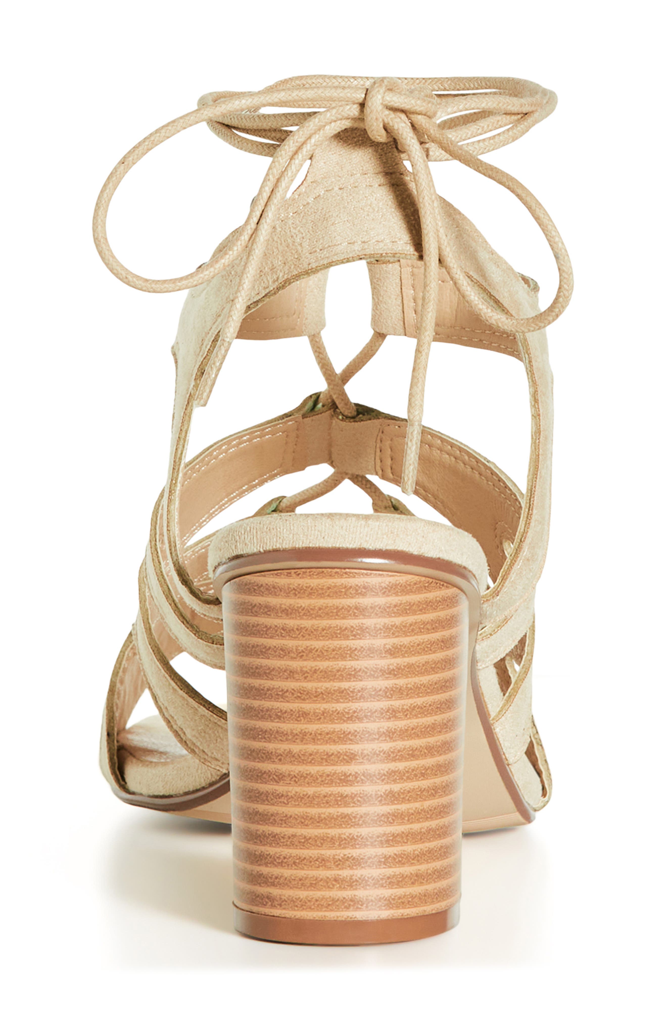 Lacey Ankle Tie Sandal, Alternate, color, BEIGE