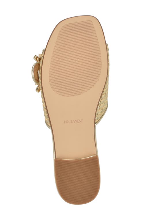Nine West Laniey Slide Sandal In Gold