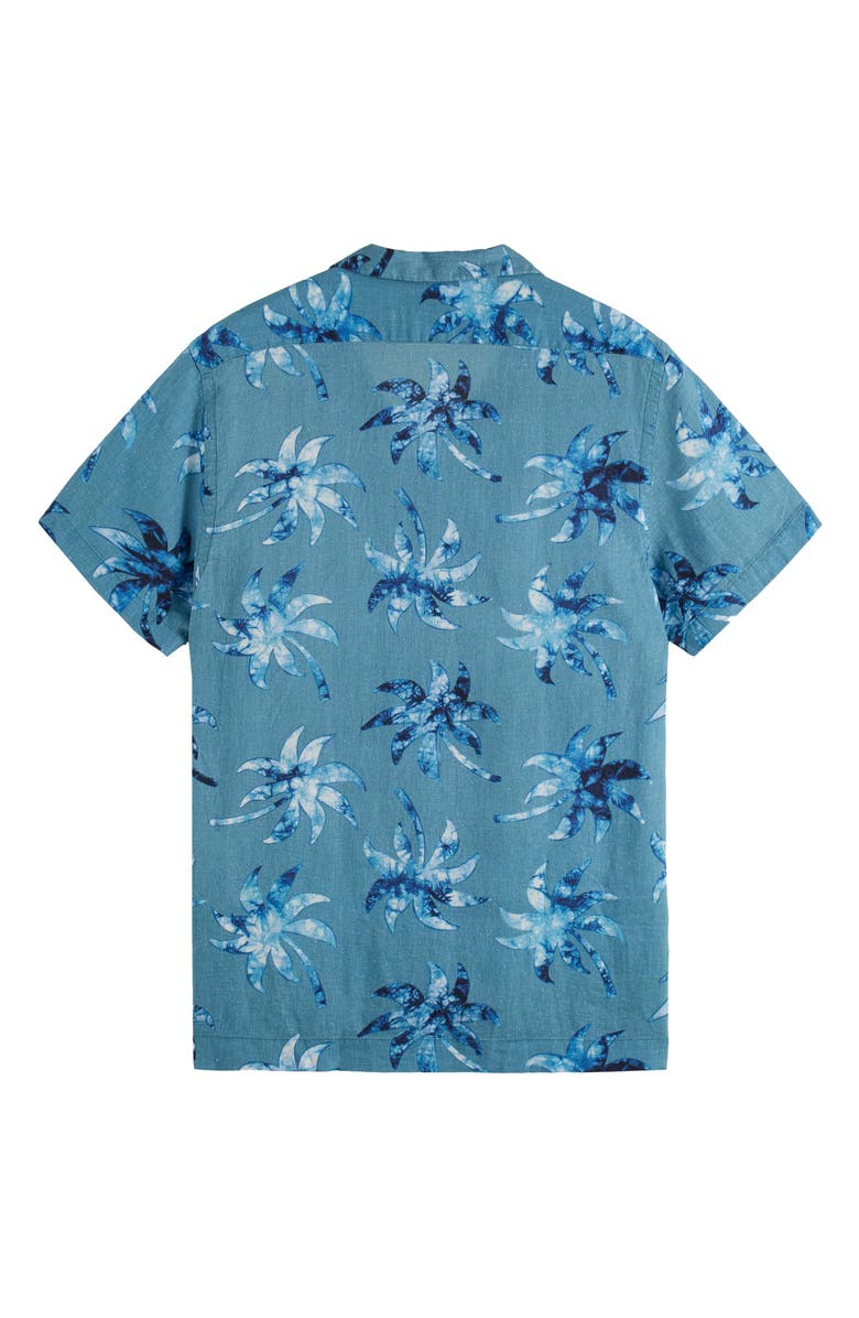 Scotch & Soda Floral Linen Blend Camp Shirt, Alternate, color, 