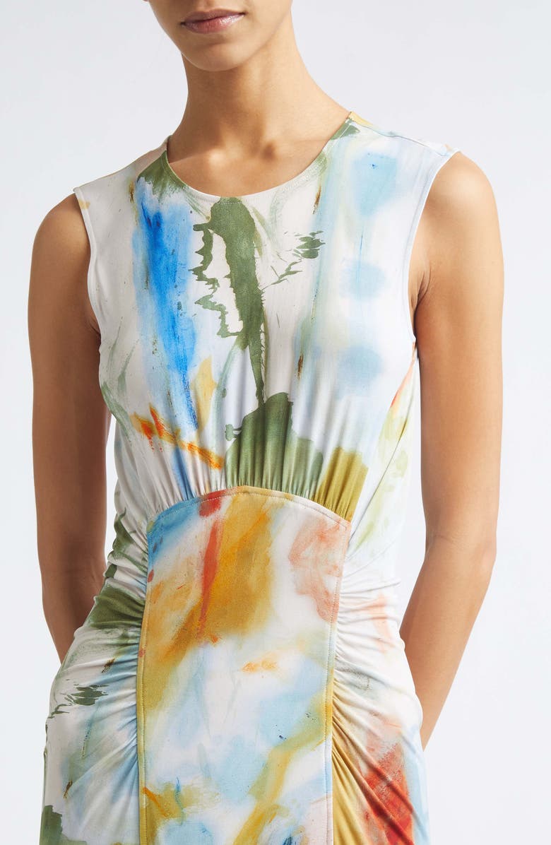 Ulla Johnson Lana Ruched Sleeveless Silk Maxi Dress, Alternate, color, Western Dream