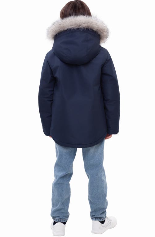 Rokka&rolla Kids' Parka Coat With Detachable Trim In Brown