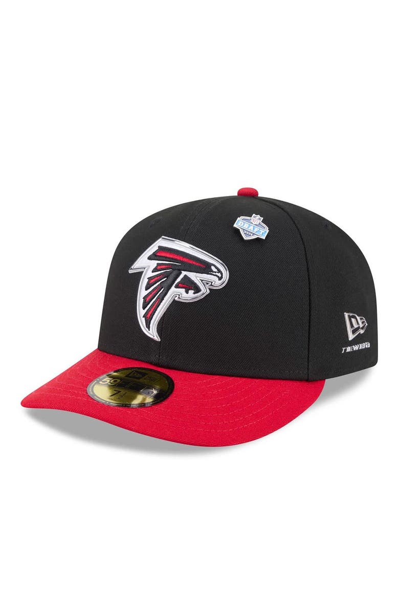New Era Men's New Era Black/Red Atlanta Falcons 2026 NFL Draft Pre-Curved 59FIFTY Fitted Hat, Main, color, Black