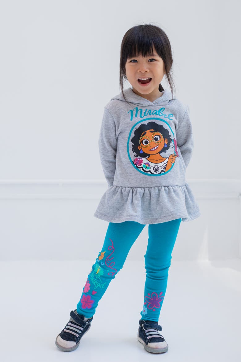 Encanto Mirabel 2-Piece Fleece Hoodie and Leggings Set, Alternate, color, Grey Teal Mirabel