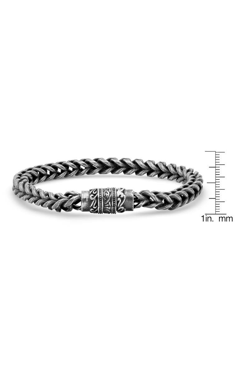 HMY JEWELRY Men's Oxidized Stainless Steel Chain Magnetic Bracelet, Alternate, color, Metallic