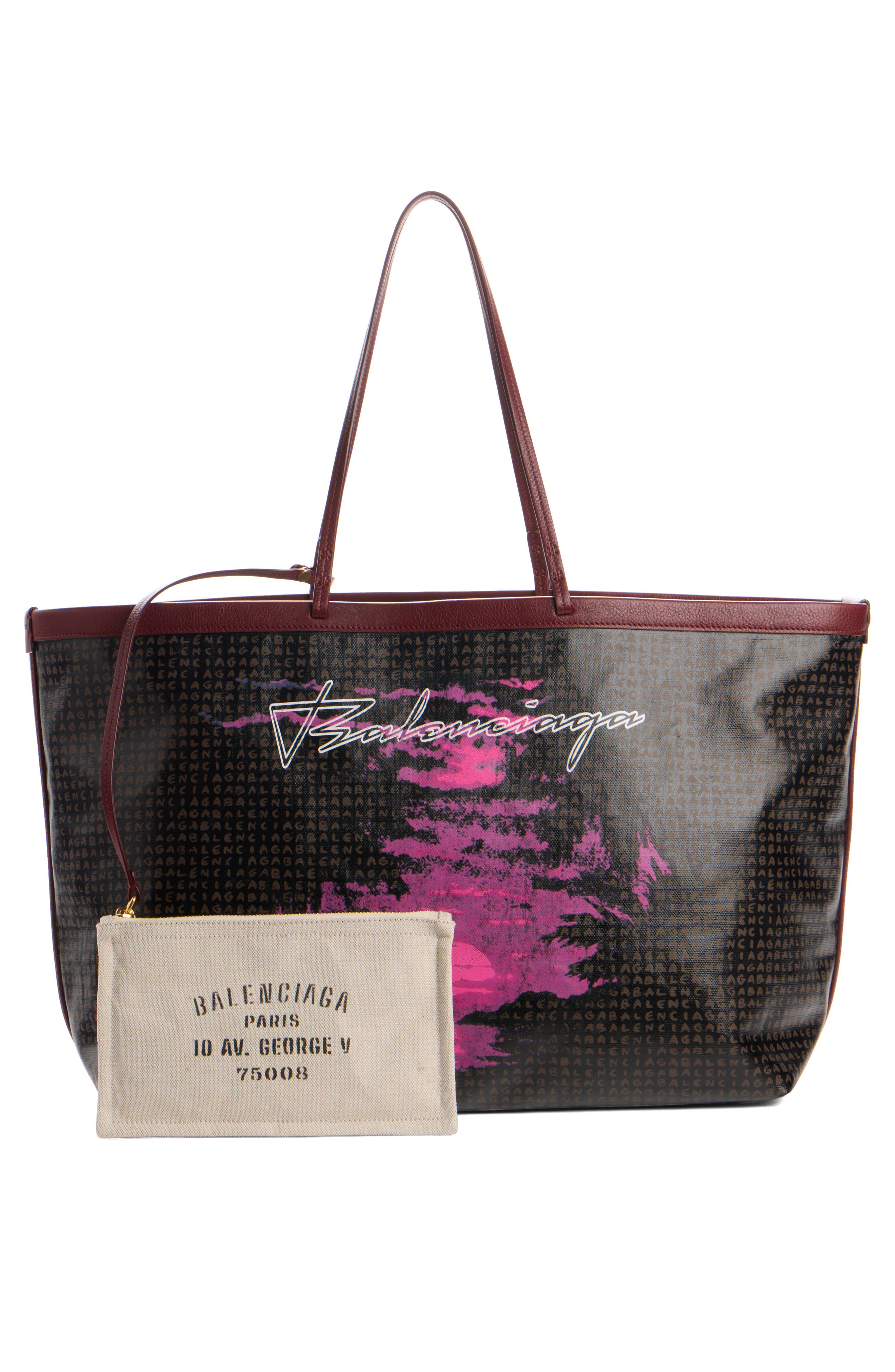 Medium Snob Coated Canvas Tote, Alternate, color, 6092 AMARANTH
