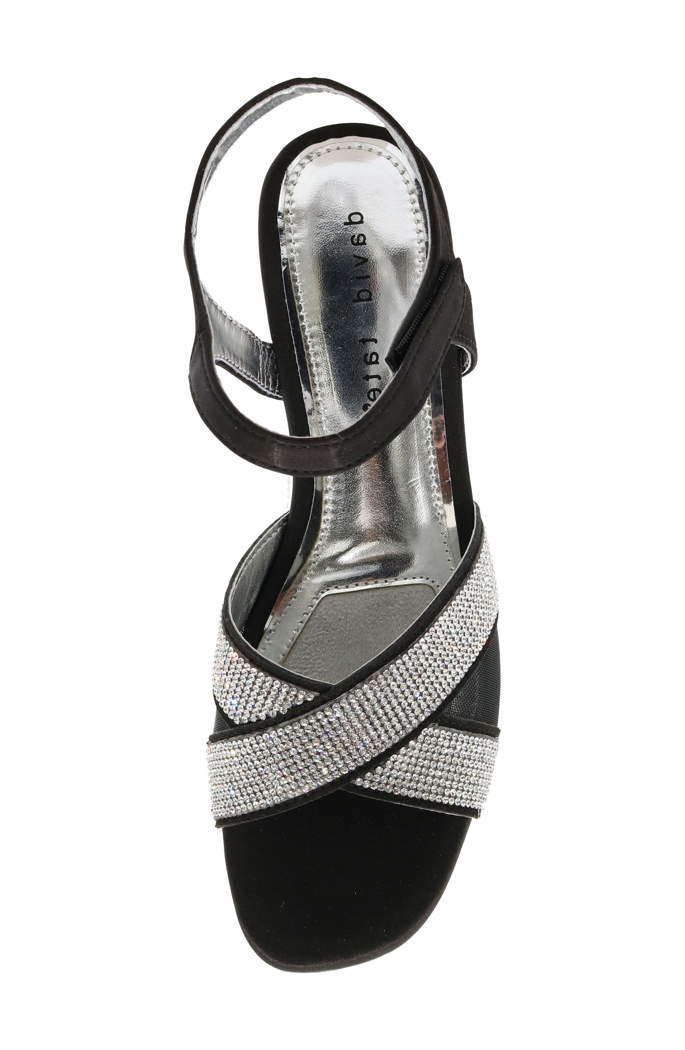 David Tate Holiday Ankle Strap Sandal, Alternate, color, Black Satin