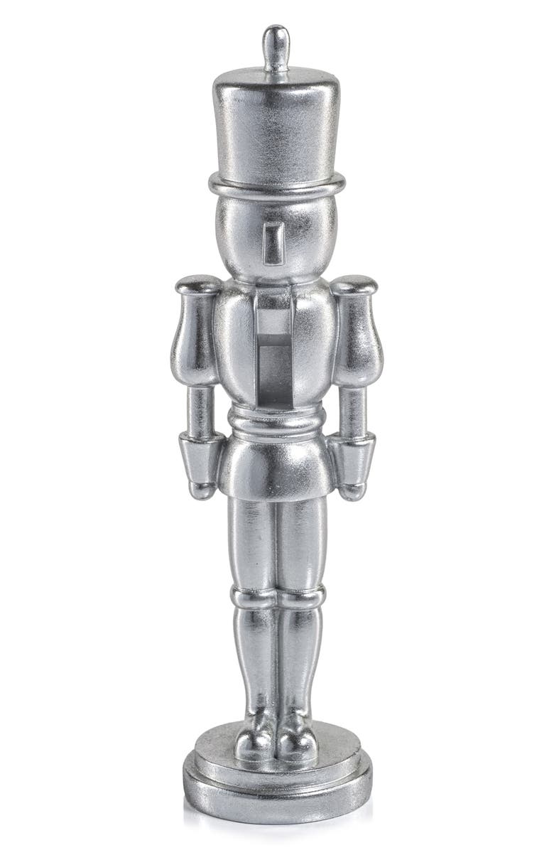 Zodax Hartwin Set of 2 Metallic Nutcracker Figurines, Main, color, Silver