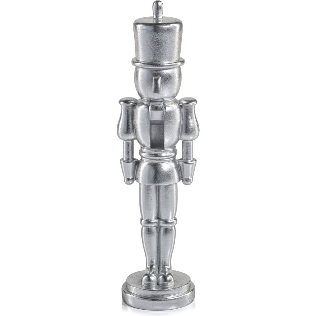 Zodax Hartwin Set Of 2 Metallic Nutcracker Figurines In Silver