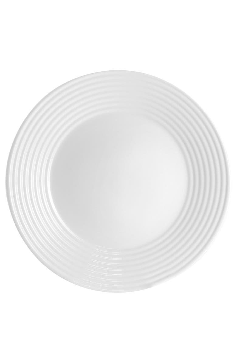 Gibson Ultra Ultra Patio 4 Piece Tempe Opal Glass Dinner Plate Set, Alternate, color, White