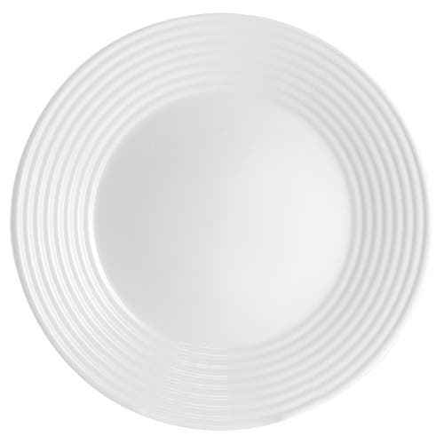 Gibson Ultra Ultra Patio 4 Piece Tempe Opal Glass Dinner Plate Set In White