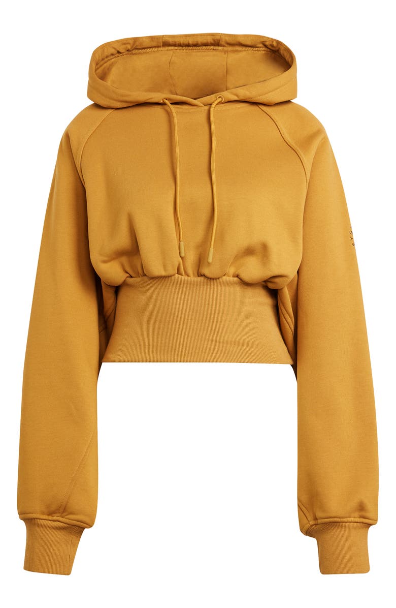adidas by Stella McCartney Cropped French Terry Hoodie, Alternate, color, Dessert Dune