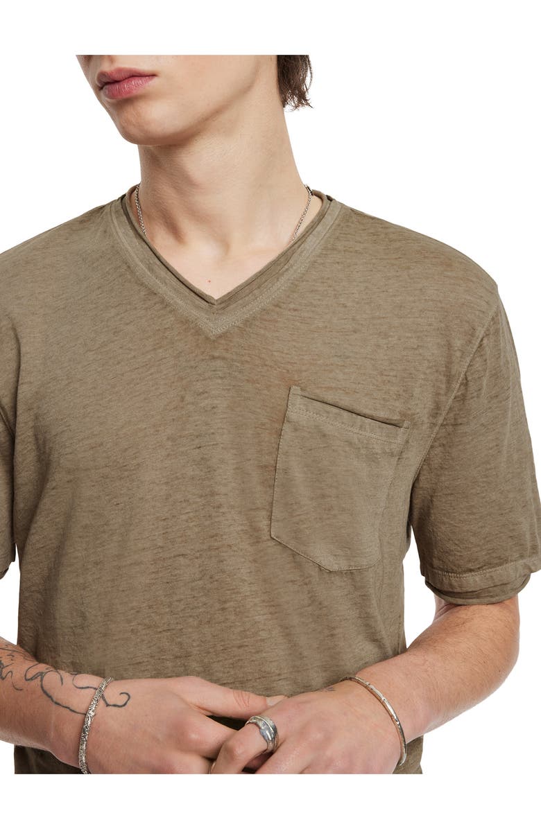 John Varvatos Davis Burnout Cotton Blend V-Neck T-Shirt, Alternate, color, 