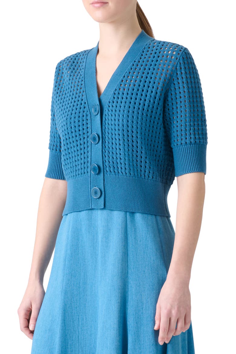 Chunky Mesh Cardigan, Alternate, color, MEDIUM BLUE