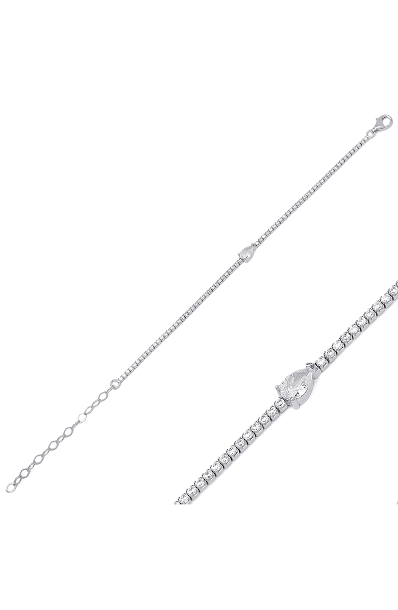 Mazin Jewels Pear Drop Tennis Bracelet, Alternate, color, Silver
