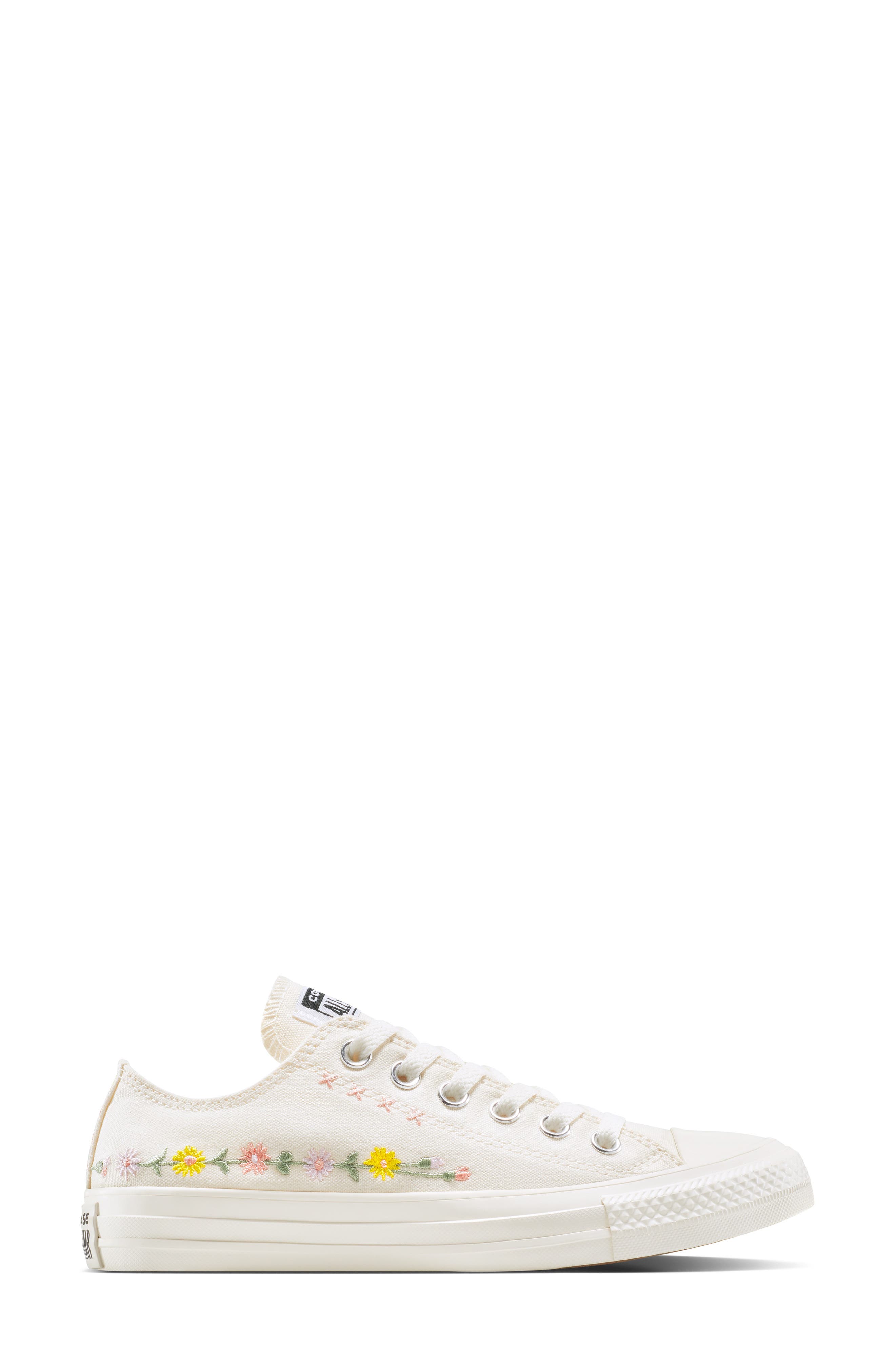 Gender Inclusive Chuck Taylor® All Star® Ox Embroidered Low Top Sneaker, Alternate, color, EGRET/ FOOTHILL GREEN