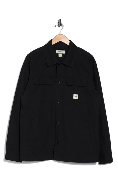 Cat Wwr Canvas Heavyweight Shirt Jacket In Black