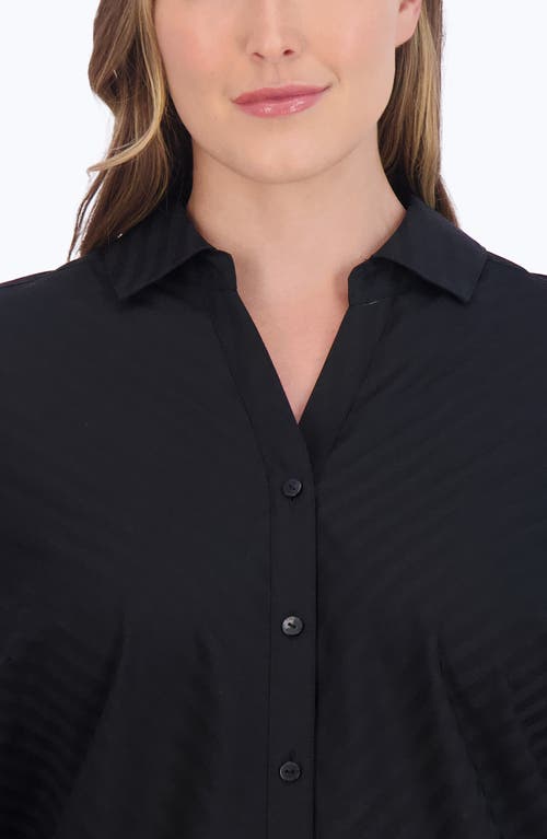 Foxcroft Mary Cotton Blend Button-up Shirt In Black