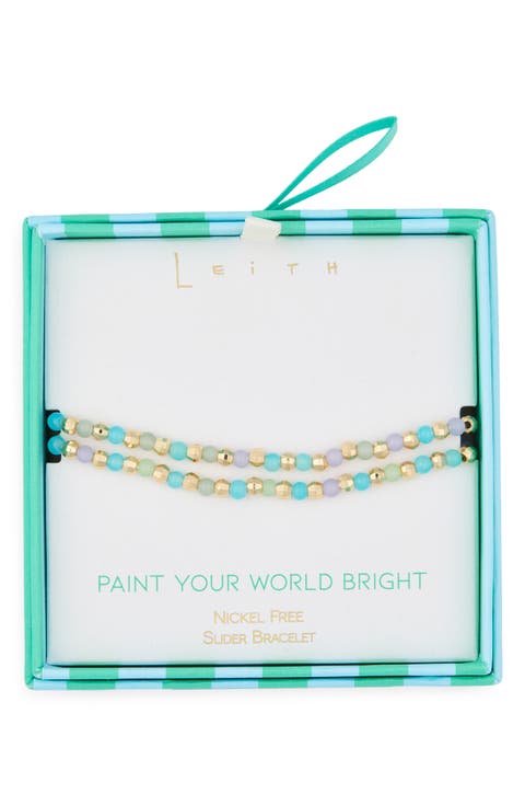 Beaded 2-Row Slider Bracelet