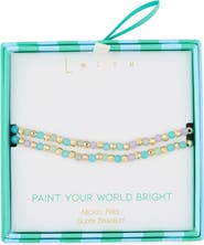Leith Beaded 2-Row Slider Bracelet