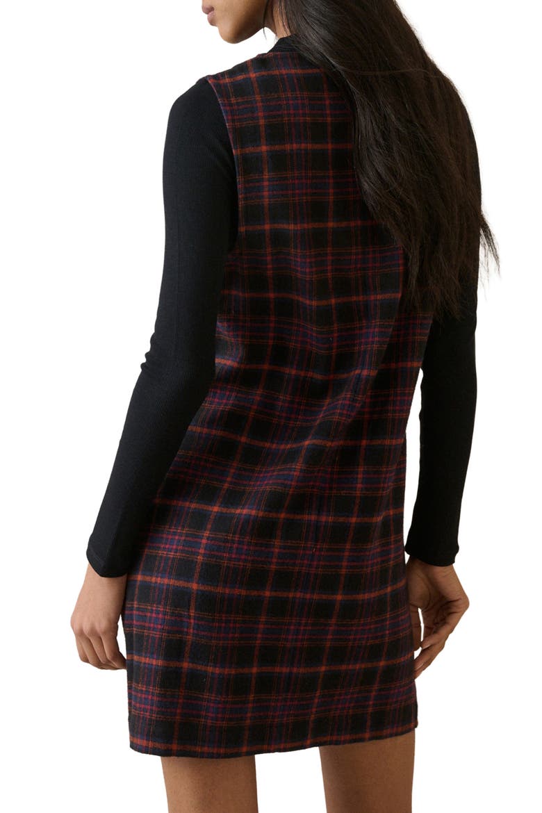Nila Plaid Pinafore Minidress, Alternate, color, MULTI