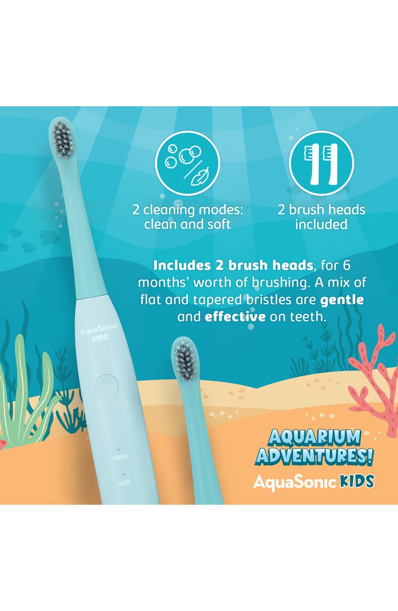AQUASONIC Aquarium Adventures Kids Toothbrush Set, Alternate, color,