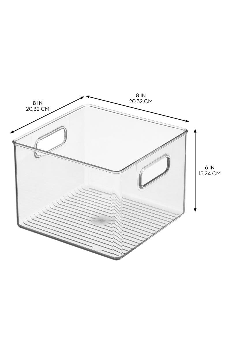 Pantry Storage Bin with Handles for Kitchen Cabinets or Fridge - Set of 4 - Clear, Alternate, color, Clear