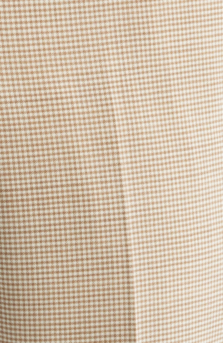 Zanella Devon Flat Front Plaid Wool Dress Pants, Alternate, color, Khaki