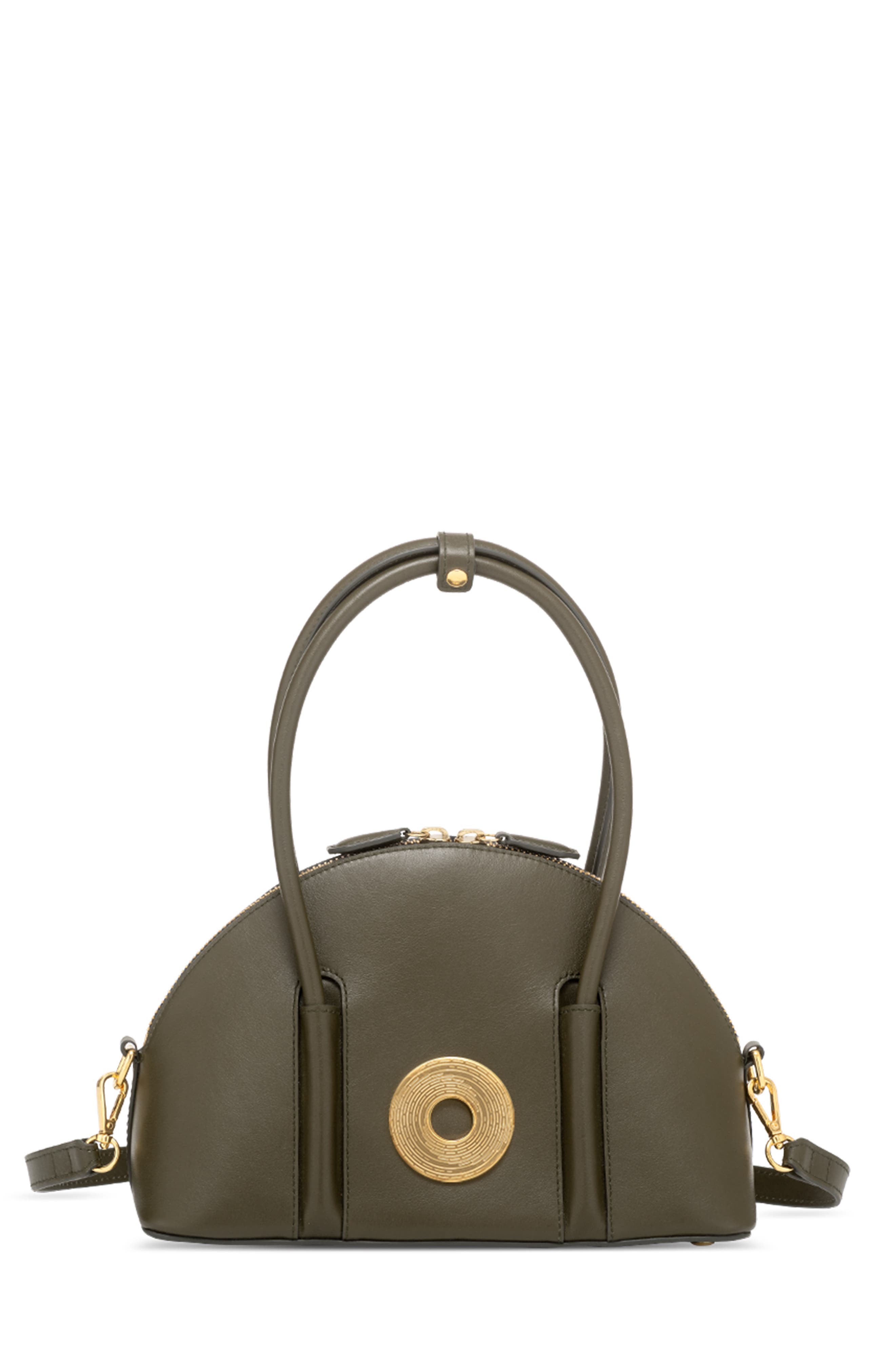 Kiko Monogram Debossed Top-Handle Bag, Main, color, Deep Forest