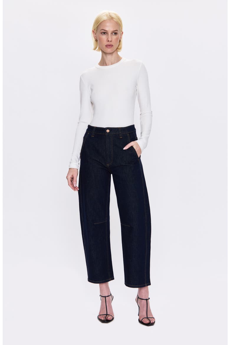 Beau High Waist Ankle Barrel Jeans, Alternate, color, NIGHTFALL