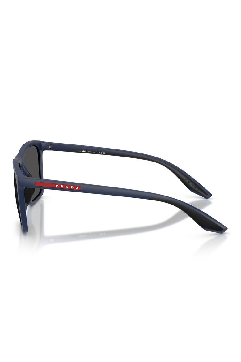 56mm Pillow Sunglasses, Alternate, color, MATTE BLUE / DARK GREY