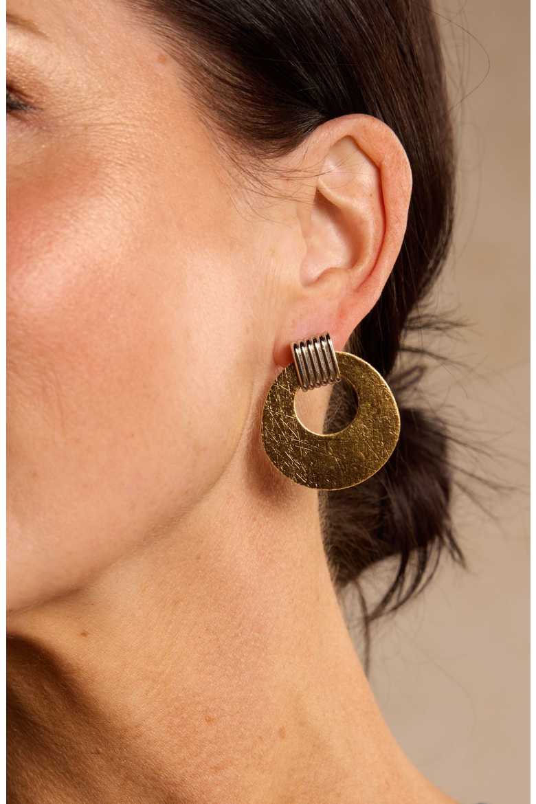 Vintage Evan Earrings, Alternate, color, Vintage Gold Mixed Metal