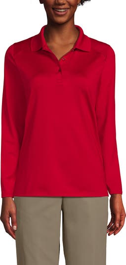 売れ筋商品|||ランズエンド カットソー トップス レディース School Uniform Women's Long Sleeve Feminine Fit Rapid Dry Polo Shirt Black School Uniform Girls Long Sleeve Feminine Fit Interlock Polo