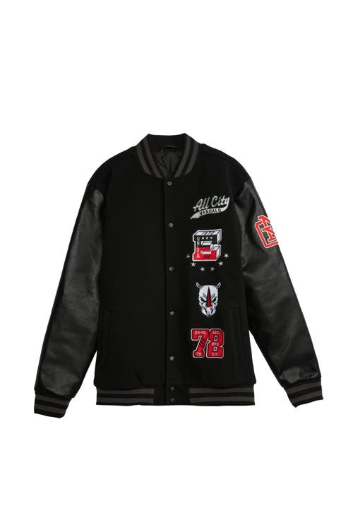 Ecko Unltd Rhino Varsity Letterman In Black