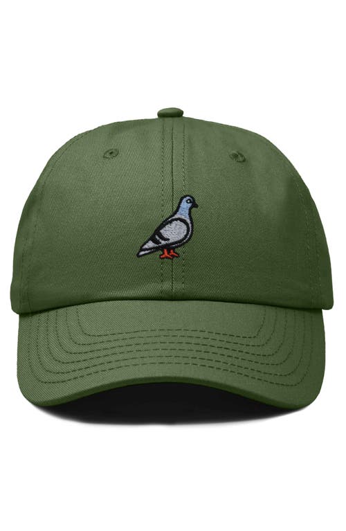 Dalix Pigeon Embroidered Everyday Hat In Olive