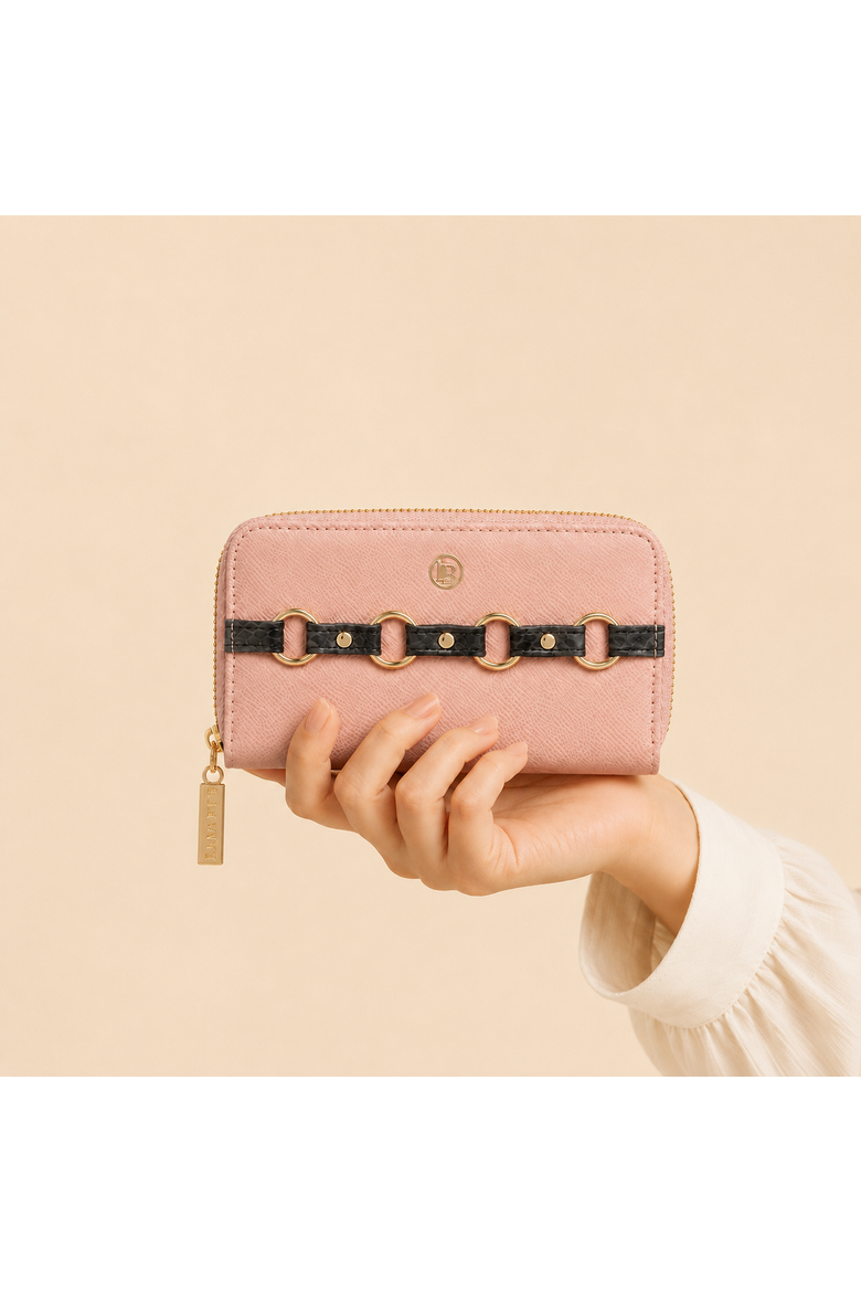 Ellen Vegan Zip Around Wallet, Alternate, color, Pink