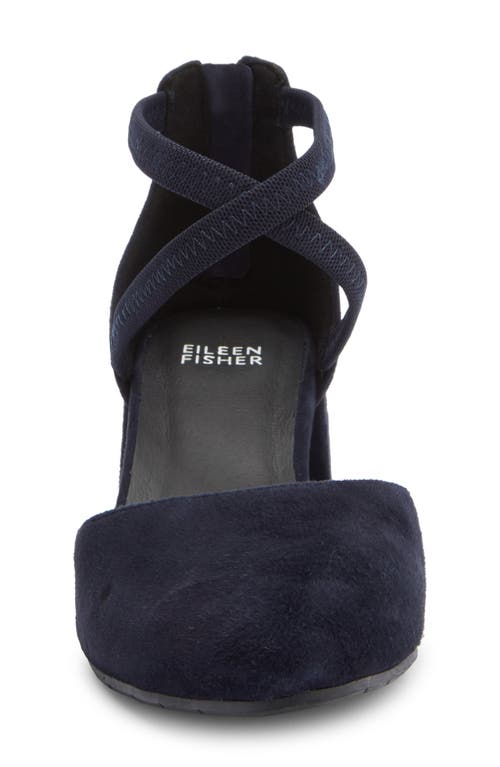 Eileen Fisher Venice Block Heel Pump In Blue