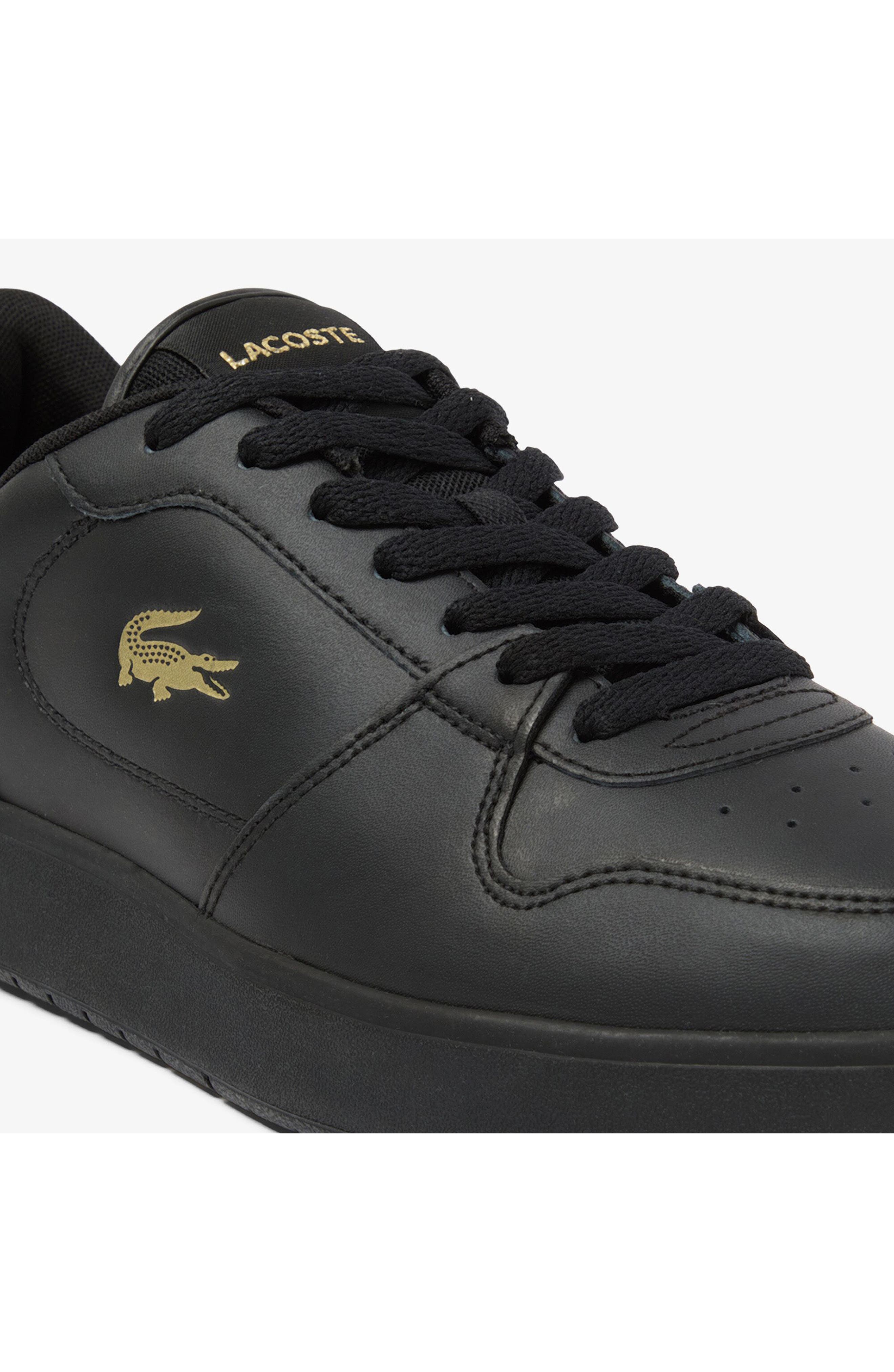 Lacoste Low Top Sneaker, Alternate, color, Black/ Gold
