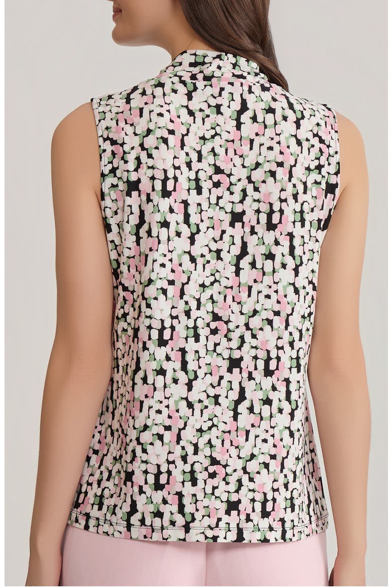 Knot Front Sleeveless Top, Alternate, color, BLACK MULTI