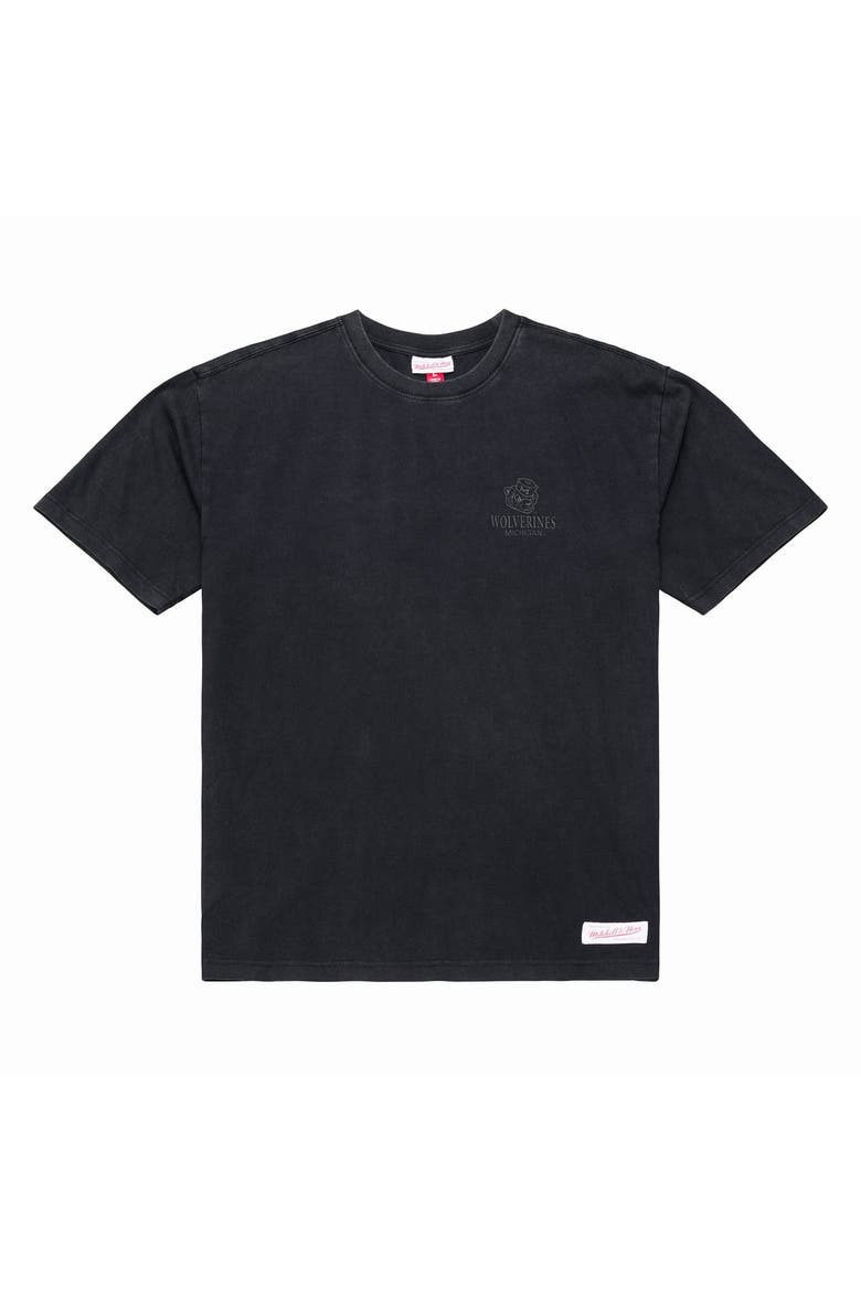 Men's Mitchell & Ness  Black Michigan Wolverines Monochrome Icon T-Shirt, Main, color, Black