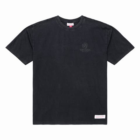 Men's Mitchell & Ness Black Michigan Wolverines Monochrome Icon T-Shirt
