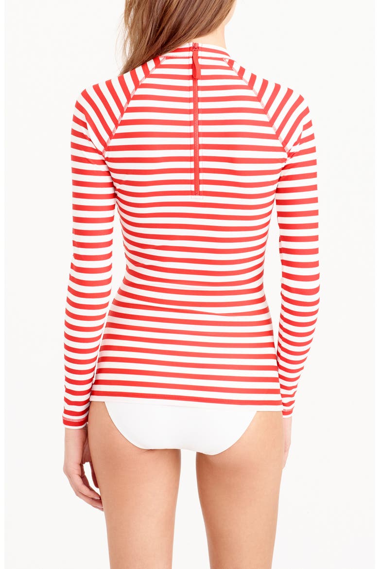 Stripe Rashguard, Alternate, color, VIVID FLAME IVORY