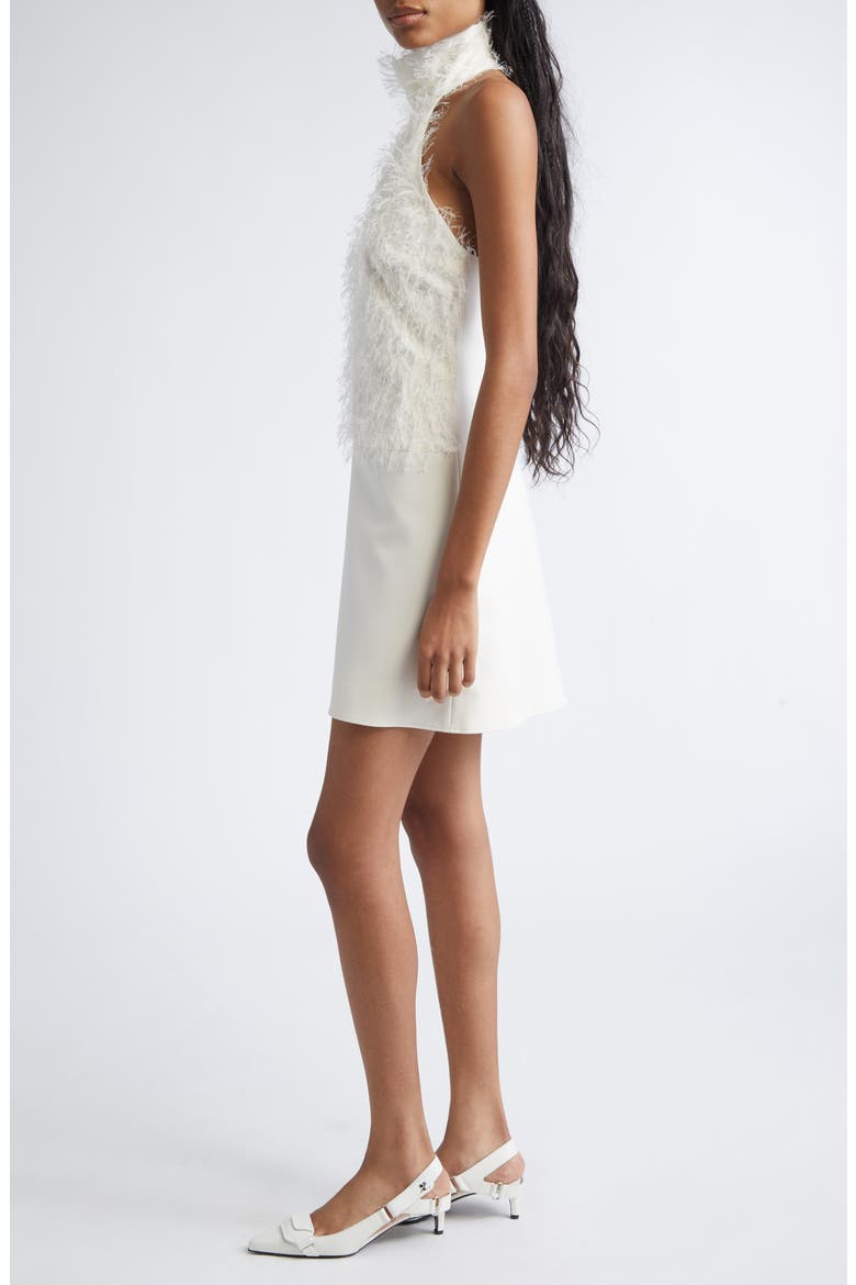 Feather Thread Halter Dress, Alternate, color, NATURAL