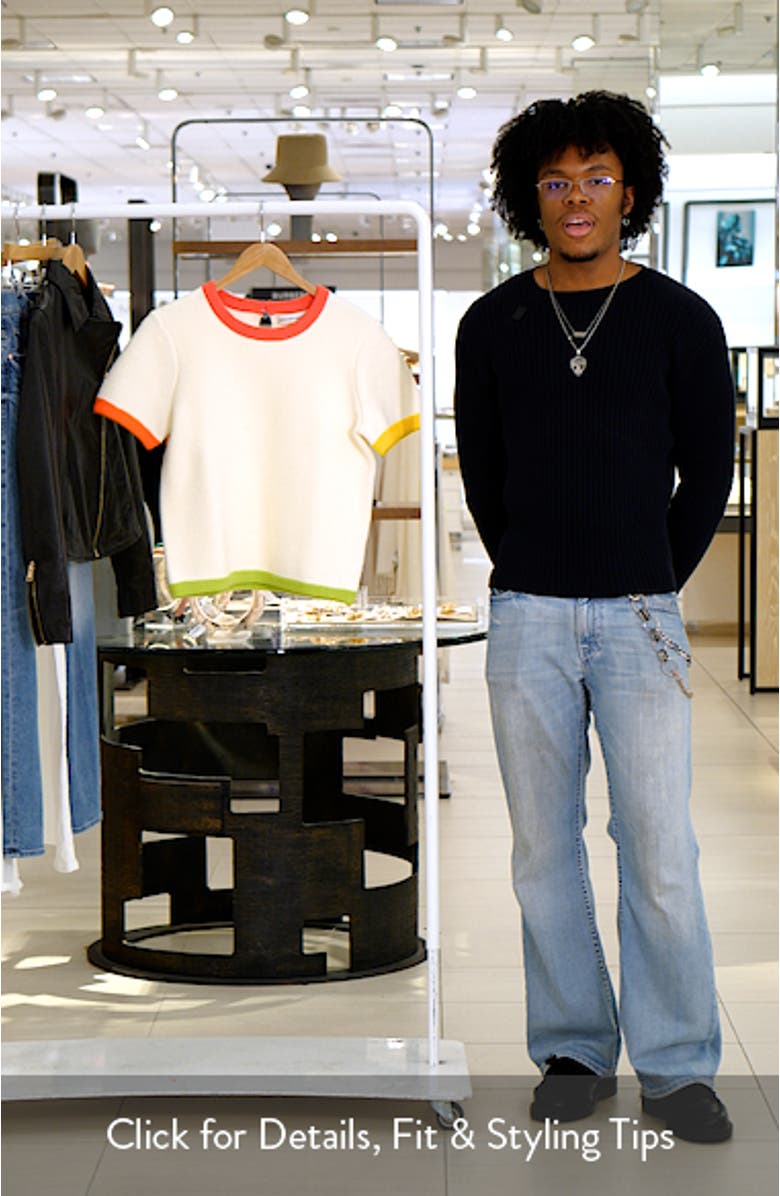 Colorblock Short Sleeve Sweater, sales video thumbnail